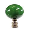 Ceramic 40mm Hunter Green Ball Nickel Base Lamp Finial 2.25" h view 1