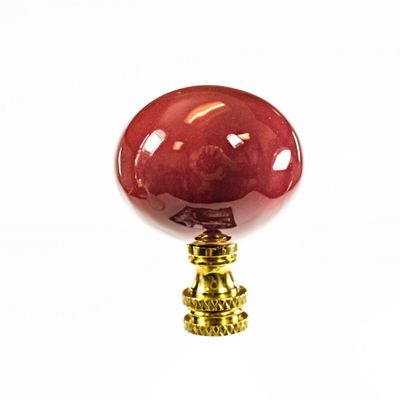 Burgundy Ceramic Ball Lamp Finial 2.25" h