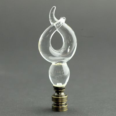 Glass Spiral Antique Base Lamp Finial 4" h