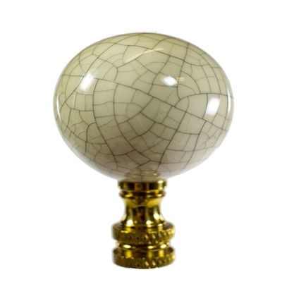 Crackle Ceramic Ball Lamp Finial Eggshell Finish 2.25" h
