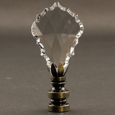 Crystal Gothic Cross Antique Base Lamp Finial 2.75" h