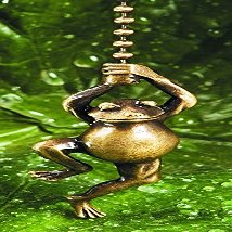 Dancing Frog Ceiling Fan Pull Antique Metal, 1.25" h with 12" Antiqued Brass Chain