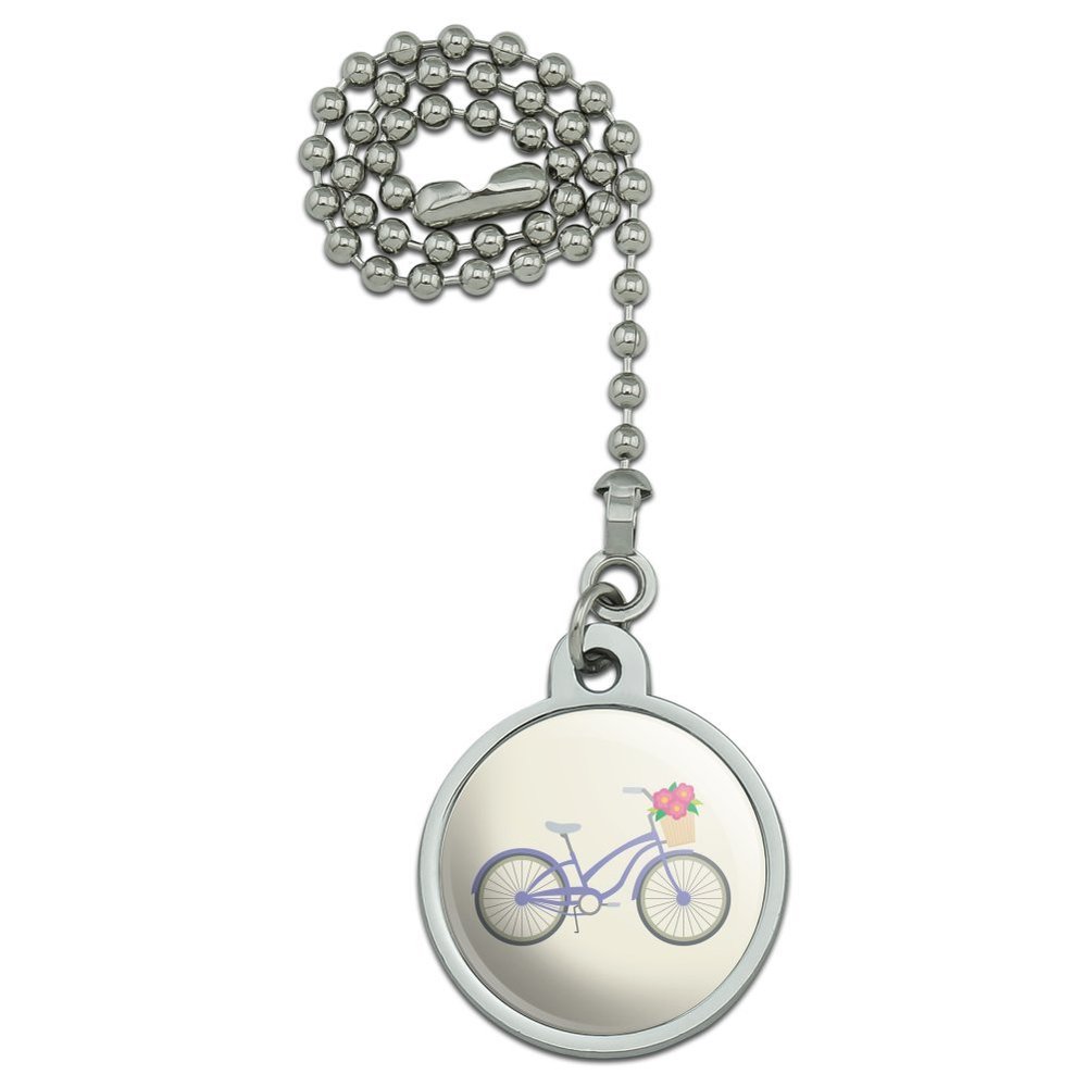 GRAPHICS & MORE Purple Bicycle Bike with Basket of Flowers Ceiling Fan and Light Pull Chain