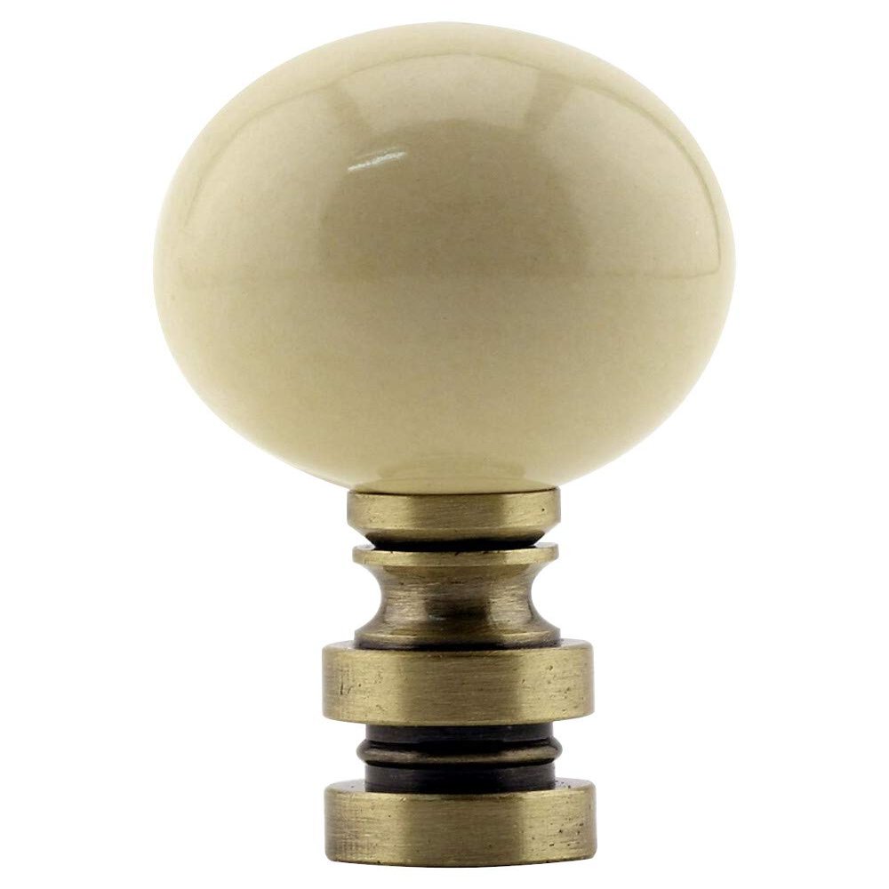 Ceramic 35mm Ivory Ball Antique Base Lamp Finial 2" h