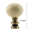 Ceramic 35mm Ivory Ball Antique Base Lamp Finial 2" h view 2