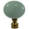 Sage Green Ceramic Ball Lamp Finial Polished Brass 2.25"h view 1