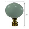 Sage Green Ceramic Ball Lamp Finial Polished Brass 2.25"h view 3