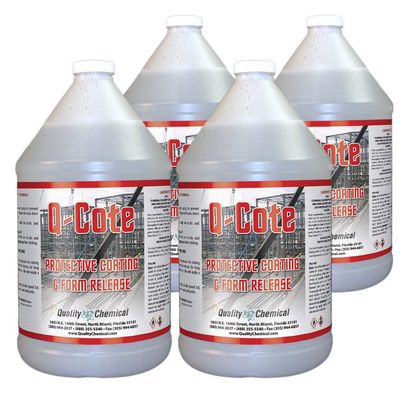 Quality Chemical Q-Cote - Paraffin-Based Concrete Form Release Agent for Stone, Garden Walk Maker, Stepping Stone Molds, Stamped Concrete Molds - 128 oz (Pack of 4)