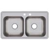 Elkay Dayton Stainless Steel 33" x 19" x 8", MR2-Hole Equal Double Bowl Drop-in Sink view 1