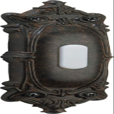 Quorum 7-310-44 Traditional Door Chime Button from Door Chimes Toasted Sienna Collection in Bronze/Dark Finish,