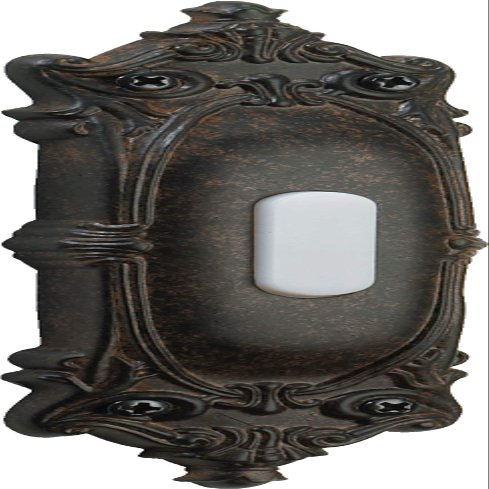 Quorum 7-310-44 Traditional Door Chime Button from Door Chimes Toasted Sienna Collection in Bronze/Dark Finish,