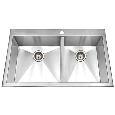 Houzer Bellus 33" Stainless Steel Topmount 60/40 Double Bowl Sink