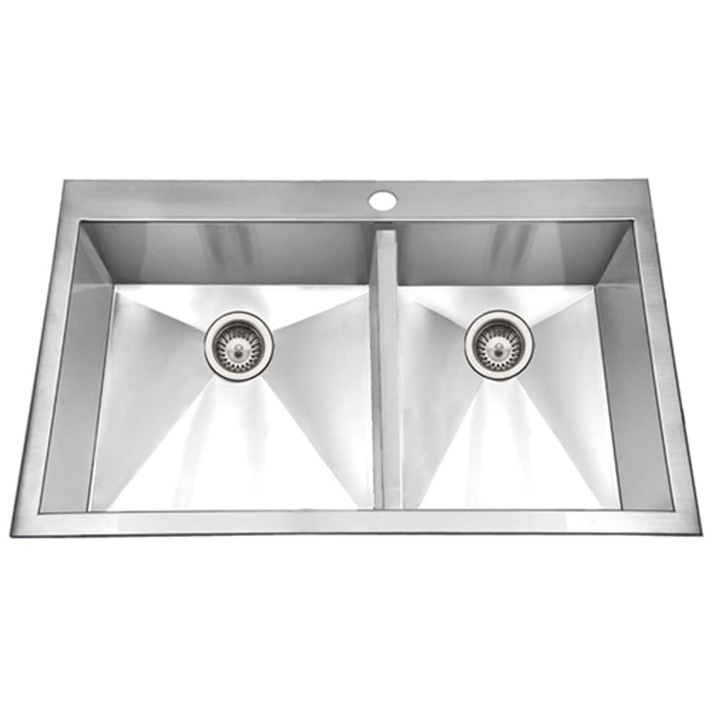 Houzer Bellus 33" Stainless Steel Topmount 60/40 Double Bowl Sink