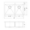 Houzer Bellus 33" Stainless Steel Topmount 60/40 Double Bowl Sink view 3