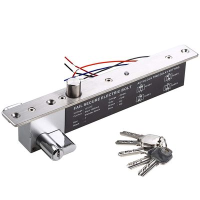 UHPPOTE 12VDC Electric Drop Bolt Lock Key Open Fail Secure W/Cylinder Time Delay