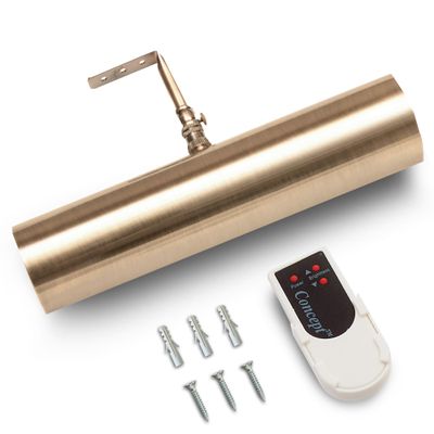Concept Lighting 102L Cordless Remote Control LED Picture Light- 11 1/2 inch Antique Brass With Silver Undertones