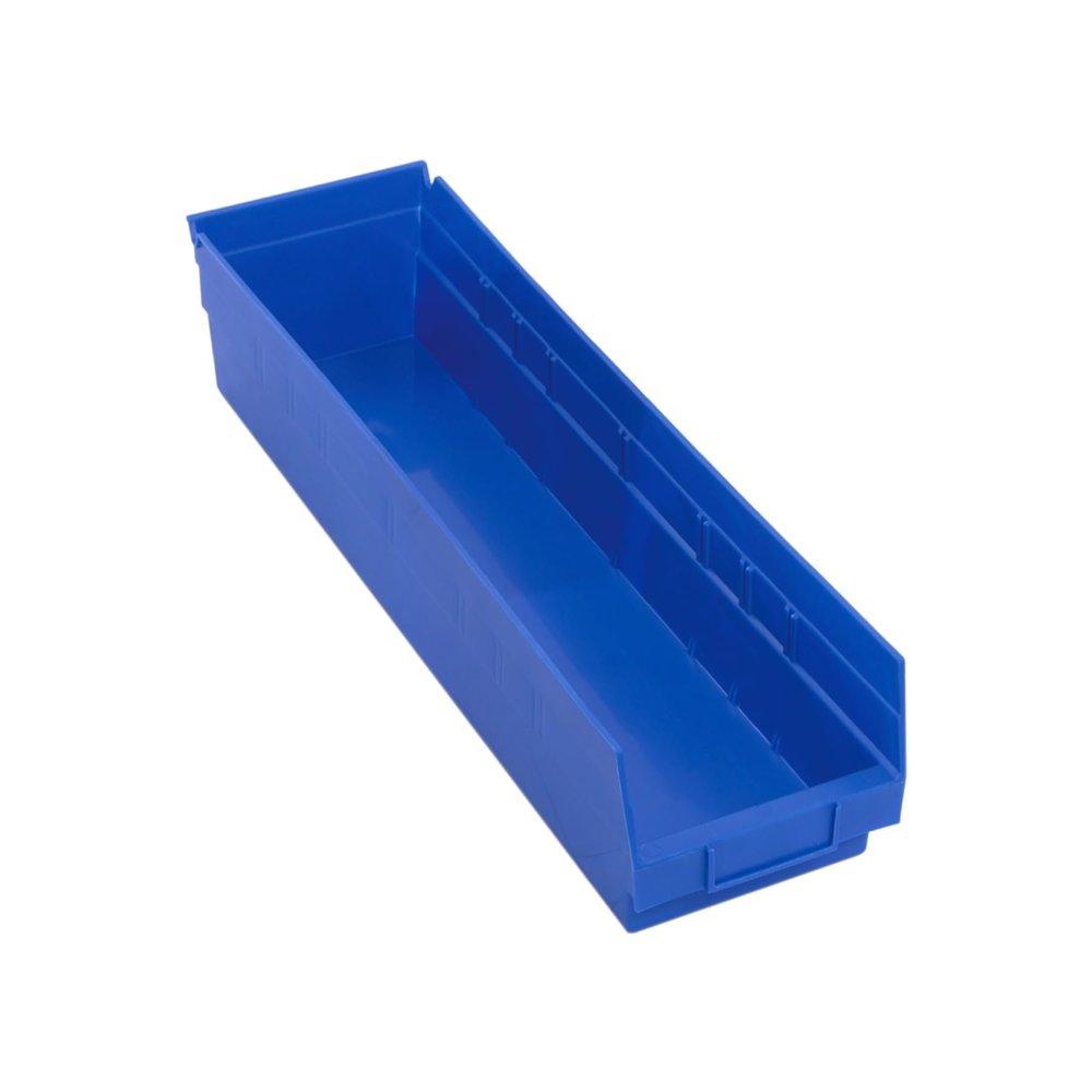 Quantum Storage QSB106 Hanging Plastic Shelf Bin Storage Containers - 23-5/8" x 6-5/8" x 4" - 8 Pack