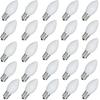 GOOTHY 25 Pack C7 White Replacement Bulbs, Ceramic C7 Incandescent Light Bulbs for Christmas Outdoor Patio Indoor String Lights, C7/E12 Candelabra Base, 5 Watt Night Light Bulbs- White view 1