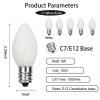 GOOTHY 25 Pack C7 White Replacement Bulbs, Ceramic C7 Incandescent Light Bulbs for Christmas Outdoor Patio Indoor String Lights, C7/E12 Candelabra Base, 5 Watt Night Light Bulbs- White view 2