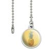 Pineapple Fruit on Yellow Tropical Background Ceiling Fan and Light Pull view 2