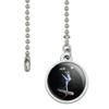 Female Gymnast on Vault Pommel Horse Gymnastics Ceiling Fan and Light Pull view 2