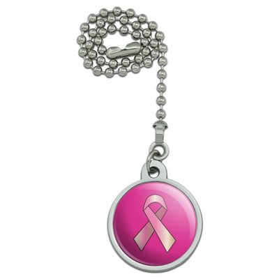 Breast Cancer Awareness Pink Support Ribbon Ceiling Fan and Light Pull