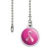 Breast Cancer Awareness Pink Support Ribbon Ceiling Fan and Light Pull view 2