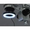 AmScope SM-4TZ-144-5MT Trinocular Stereo Microscope, WF10x Eyepieces, 3.5X-90X Magnification, 0.7X-4.5X Objective Power, 0.5X and 2.0X Barlow Lenses, 144-Bulb Ring-Style LED Light Source, Double-Arm Boom Stand, 110-240V, Includes 5MP Camera and Softw view 2