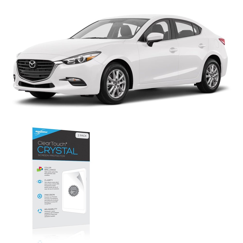 BoxWave Screen Protector Compatible with 2017 Mazda3 Display (7 in) - ClearTouch Crystal (2-Pack), HD Film Skin - Shields from Scratches