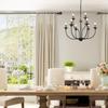 LALUZ Black Chandelier, Farmhouse Light Fixture, 2-Tier 9-Candle French Country Chandelier for Living Room, Foyer, Bedroom view 2