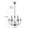 LALUZ Black Chandelier, Farmhouse Light Fixture, 2-Tier 9-Candle French Country Chandelier for Living Room, Foyer, Bedroom view 3