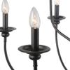 LALUZ Black Chandelier, Farmhouse Light Fixture, 2-Tier 9-Candle French Country Chandelier for Living Room, Foyer, Bedroom view 4