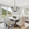 LALUZ Black Chandelier, Farmhouse Chandeliers for Dining Room, Living Room, Bedroom, Solid Matte Black, 26 Dia view 2