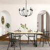 LALUZ Black Chandelier, Farmhouse Chandeliers for Dining Room, Living Room, Bedroom, Solid Matte Black, 26 Dia view 3