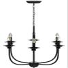 LALUZ Black Chandelier, Farmhouse Chandeliers for Dining Room, Living Room, Bedroom, Solid Matte Black, 26 Dia view 4