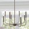 LALUZ Chandelier, Dining Room Lighting Fixtures Hanging, Chandelier Light Fixture with Dark Brown Speckled Finish, 26 Dia, Dimmable view 1