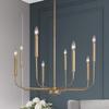 LALUZ Antique Gold Chandelier, Modern Farmhouse Light Fixture for Dining Room, Bedroom, Foyer, Living Room, Kitchen Island, Entryway (Upgraded Version, 2 Types of Height 8 Arms) view 1