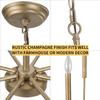 LALUZ Antique Gold Chandelier, Modern Farmhouse Light Fixture for Dining Room, Bedroom, Foyer, Living Room, Kitchen Island, Entryway (Upgraded Version, 2 Types of Height 8 Arms) view 2
