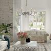 LALUZ Farmhouse Chandelier, French Country Chandelier for Dining Room, White Distressed Wood, 37 L x 28 H view 2