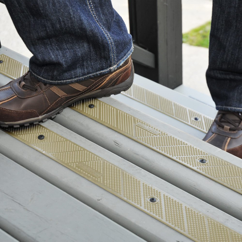 GripStrips Anti-Slip Treads - 8 Pack, Beige (32" x 2") - Outdoor Non-Slip Tread Strips - Waterproof Safety Traction Strips for Stairs, Ramps, Boats, Ladders, Wood, Composite, Concrete, Metal