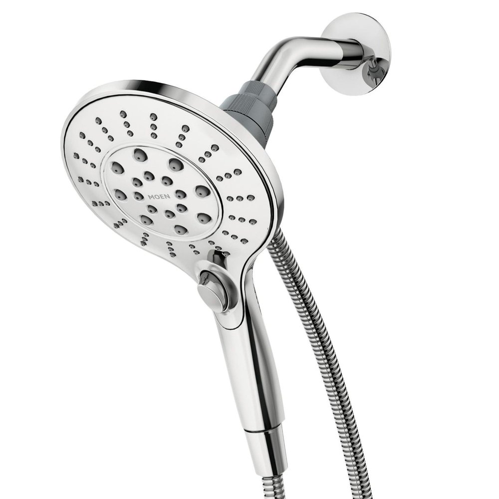 Moen Engage Chrome Magnetix Six-Function 5.5-Inch Wide Handheld Shower Head with Hose and Magnetic Docking System, 26112