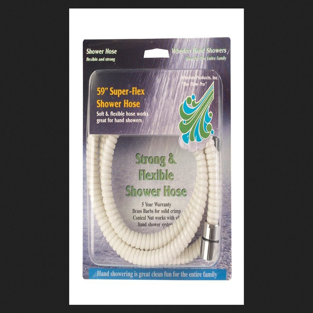 Whedon Shower Hose 1/2" Brass, Chrome Plated Brass, Nylon, White