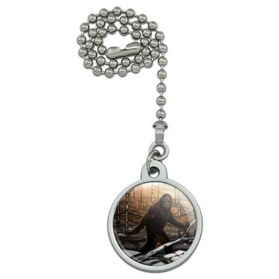 Bigfoot Sasquatch Walking in The Woods Ceiling Fan and Light Pull Chain