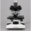 AmScope T490B-DK Compound Trinocular Microscope, WF10x and WF20x Eyepieces, 40X-2000X Magnification, Brightfield/Darkfield, Halogen Illumination, Abbe Condenser, Double-Layer Mechanical Stage, Sliding Head, High-Resolution Optics view 3