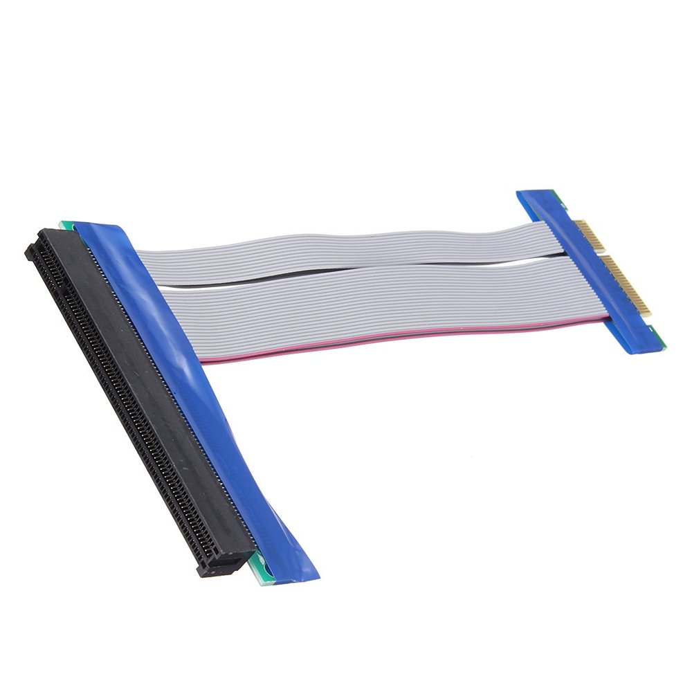 CoCocina PCI-E Express Extension Cable Flex Ribbon 4X to 16X Extender Riser Card
