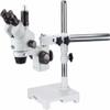 AmScope SM-3T Professional Trinocular Stereo Zoom Microscope, WH10x Eyepieces, 7X-45X Magnification, 0.7X-4.5X Zoom Objective, Ambient Lighting, Single-Arm Boom Stand view 1