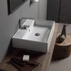 Scarabeo 8031/R-60-One Hole Teorema Rectangular Ceramic Wall Mounted/Vessel Sink, White view 4
