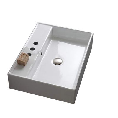 Scarabeo 8031/R-60-3Hole-637509861186 Porcelain Wall Mounted Washbasin, White