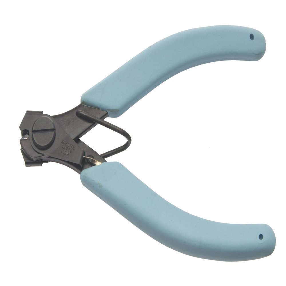 Xcelite 134CG Hard Wire Cutter, Transverse End Cutter, Flush Jaw 5.45" Length, 9/16" Jaw Length, Blue Cushion Grip Handle