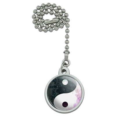 Yin and Yang Chinese Duality Watercolor Symbol Ceiling Fan and Light Pull